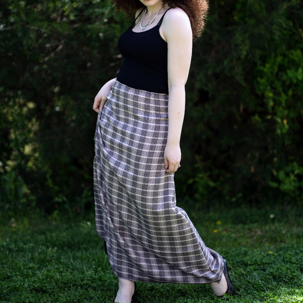 Tweed maxi skirt
